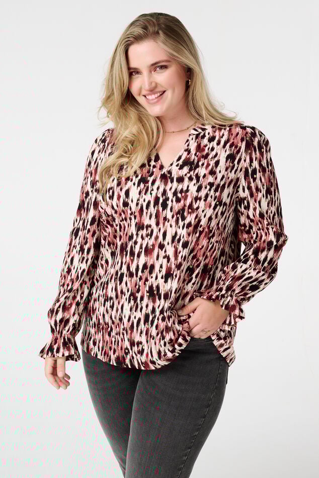 Top met print en stuctuur image number 0