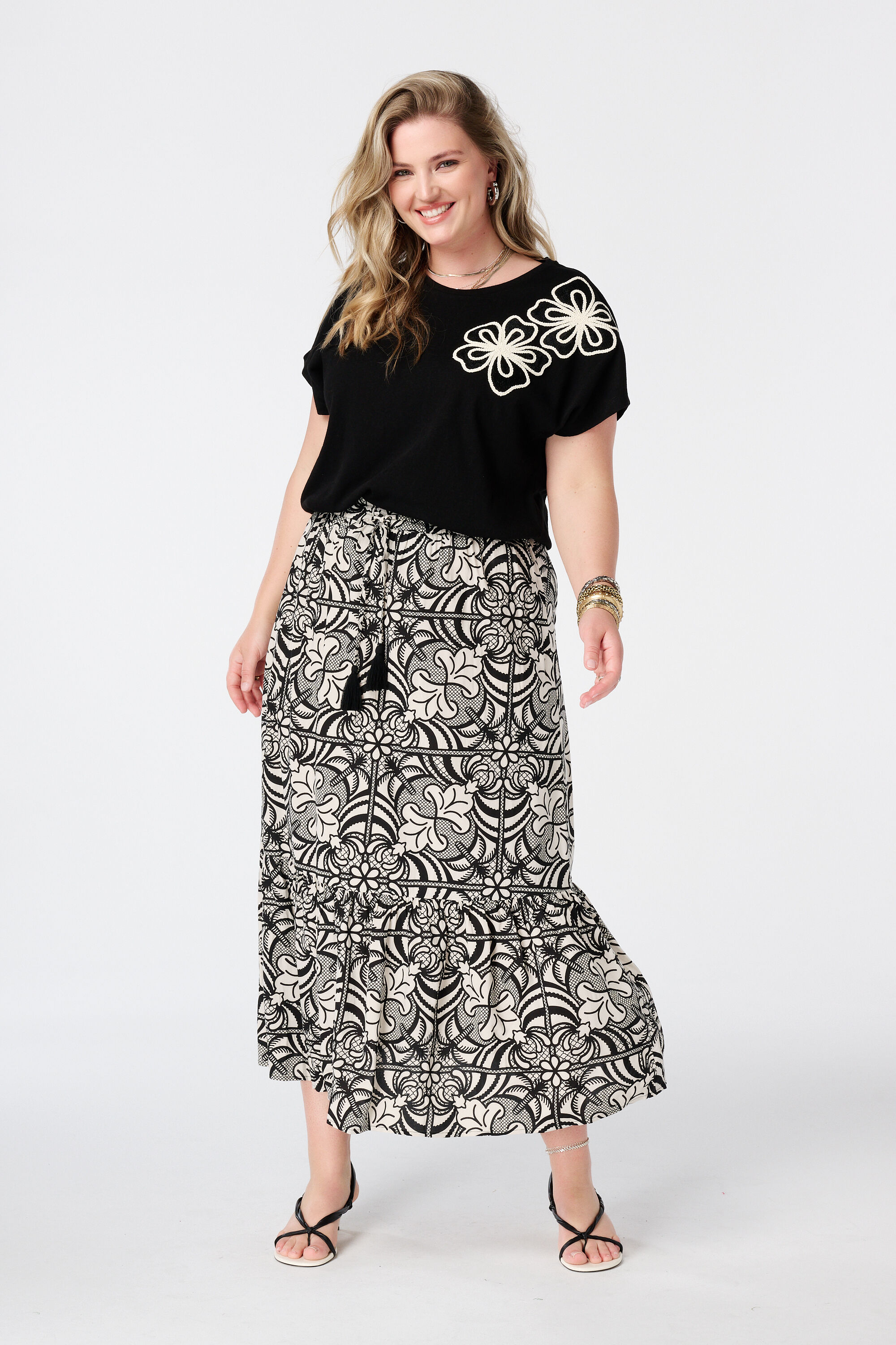 Jupe maxi avec imprim&eacute;