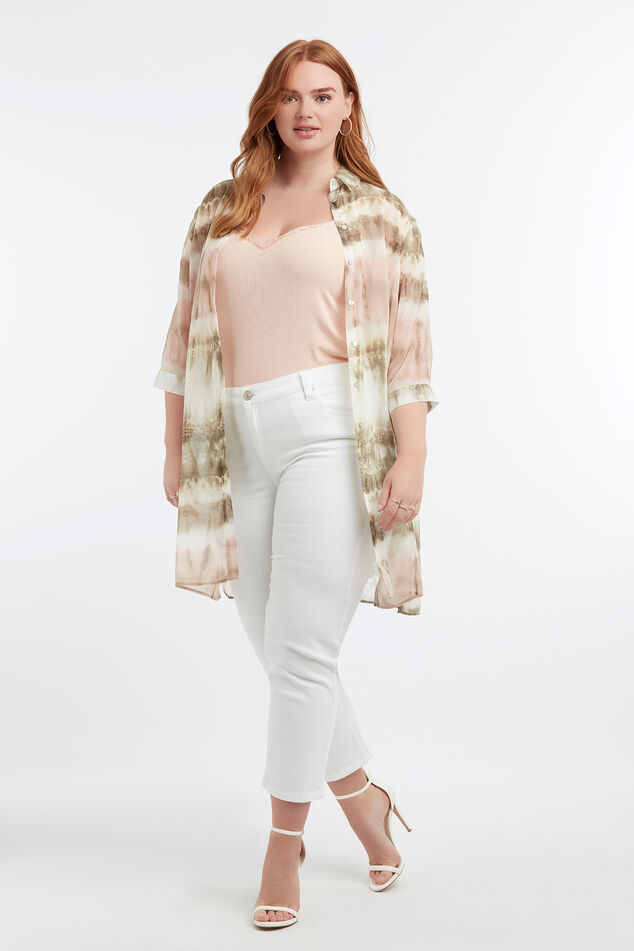 Transparante blouse met tie-dye print image number 3