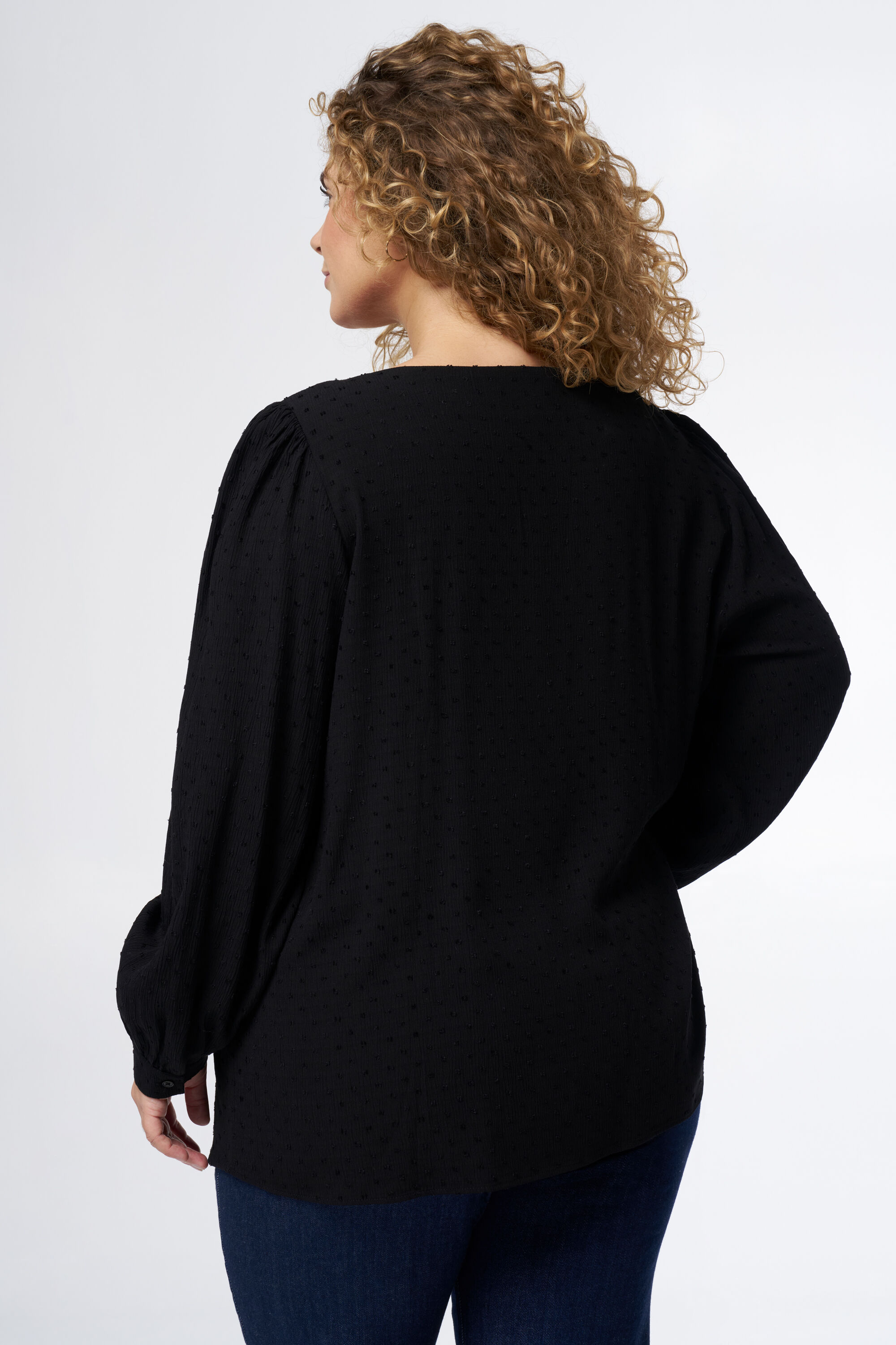 Chemisier avec d&eacute;tails et manches bouffantes image number 3