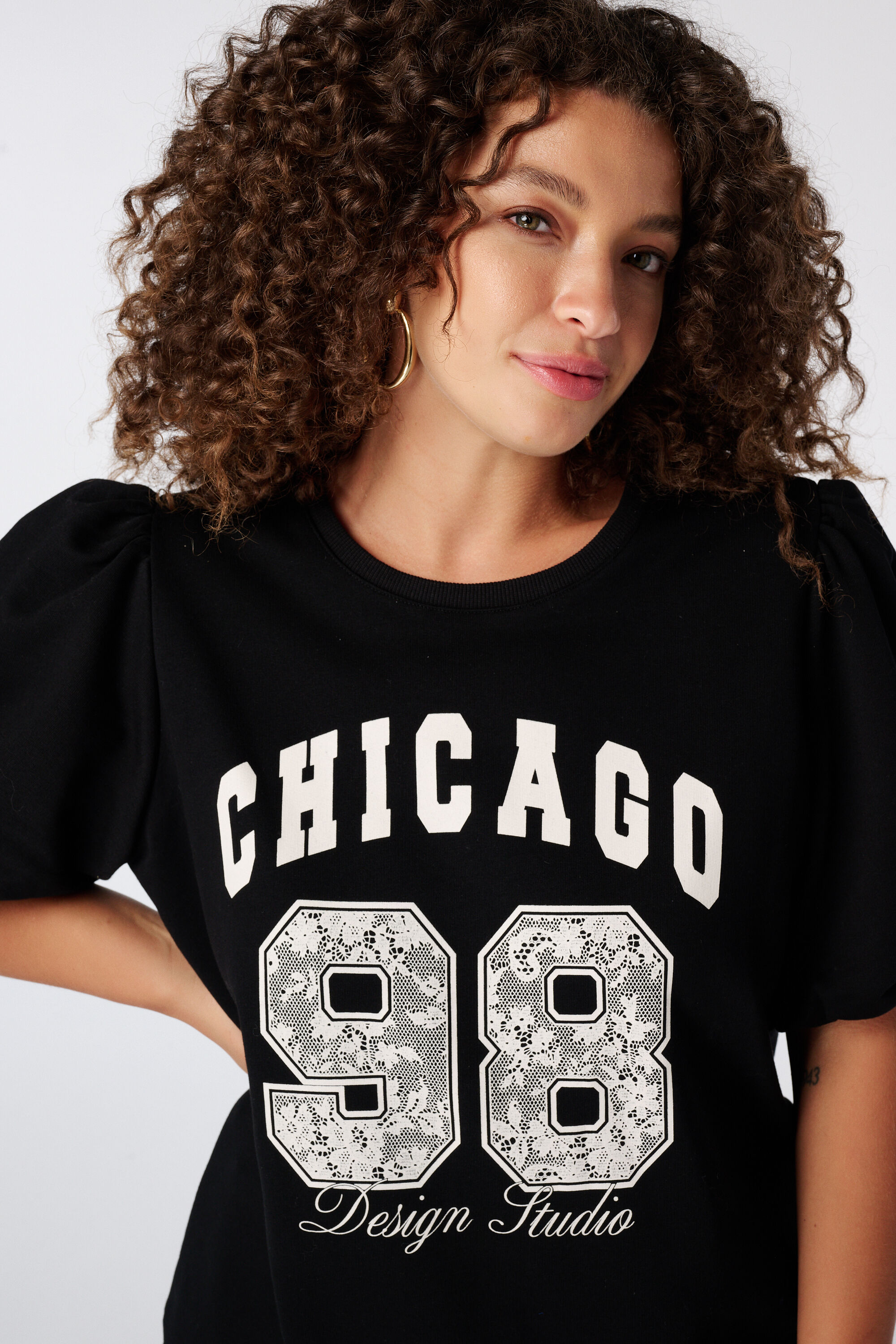 Sweater met korte pofmouwen image number 2
