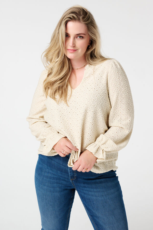 Top met broderie image number 0