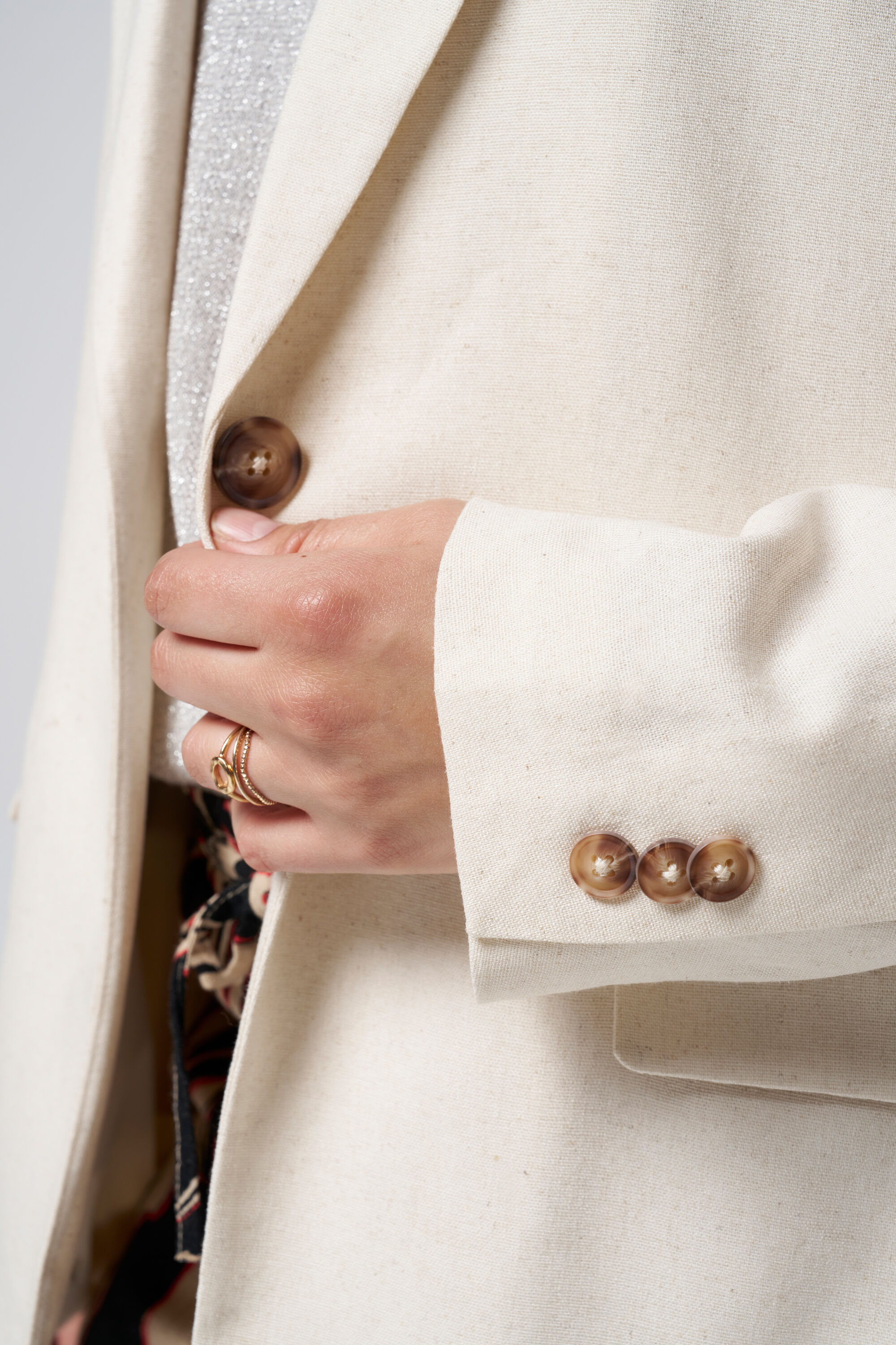 Rechtvallende blazer met linnen image number 4