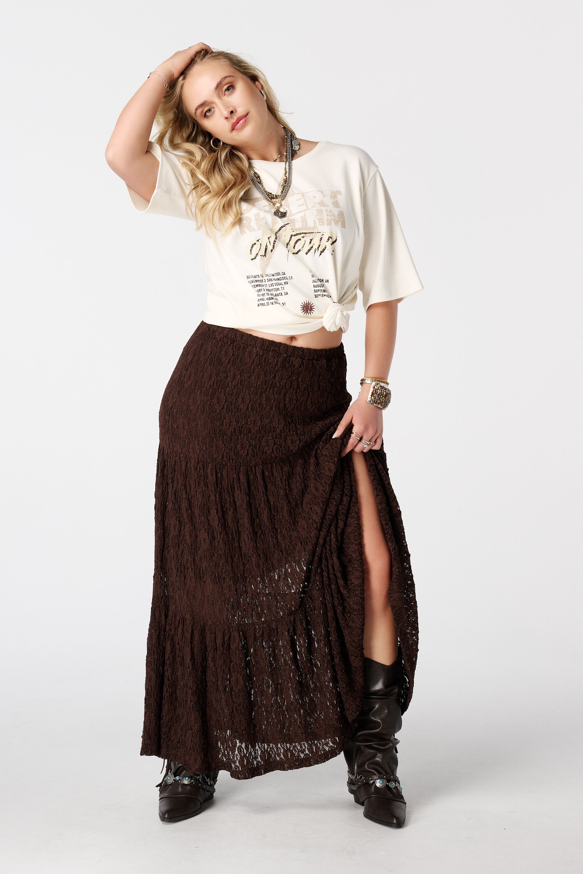 Kanten maxi rok image number 0