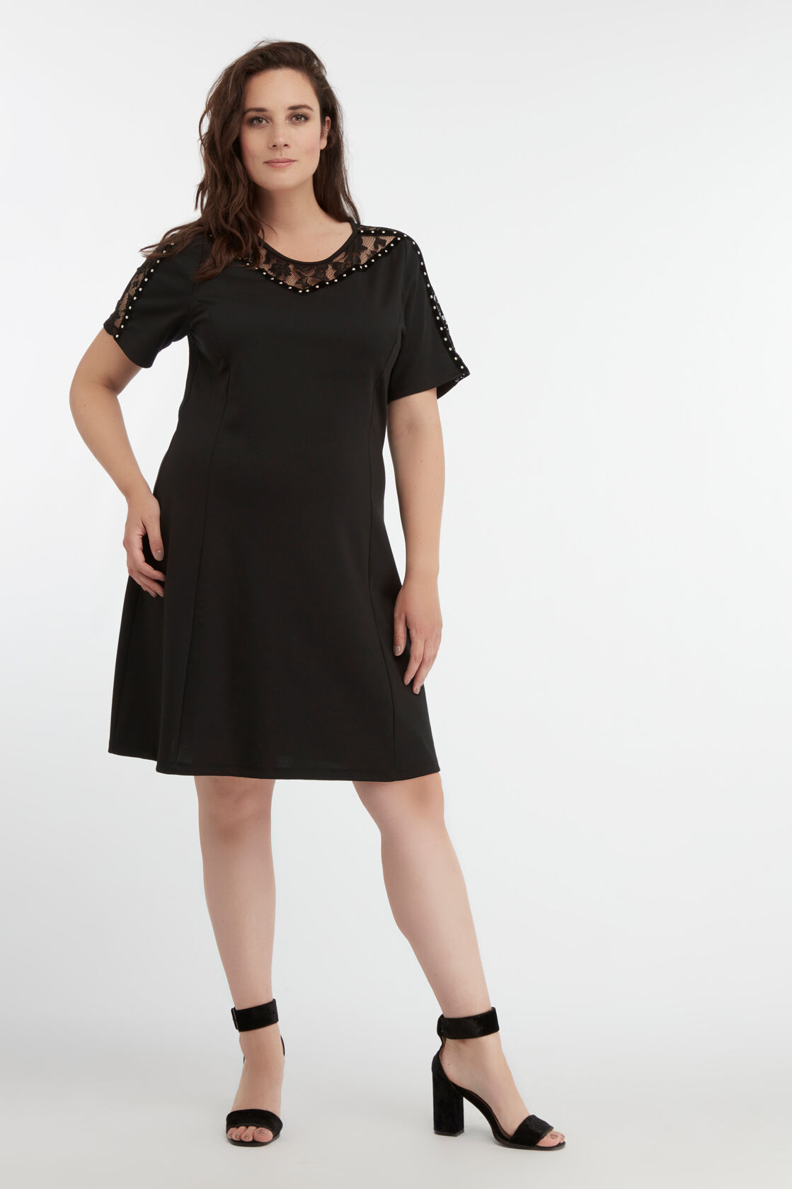 Jurk met kanten hals image number 0