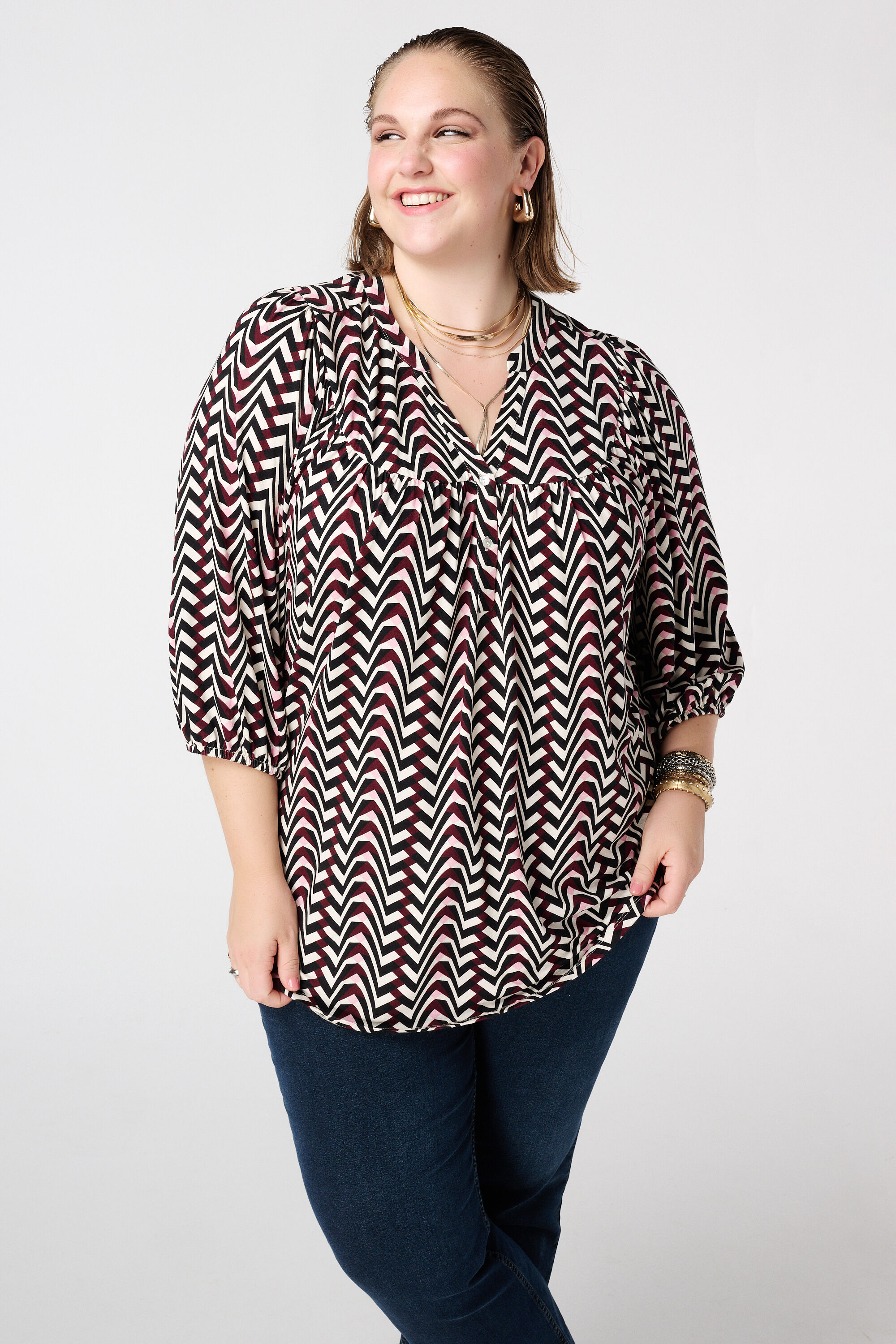 Jersey top met print