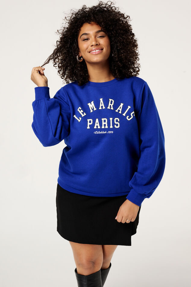 Truien Ms Mode Grote Maten Ms Mode Kobalt Blauwe Sweater Dames Ms