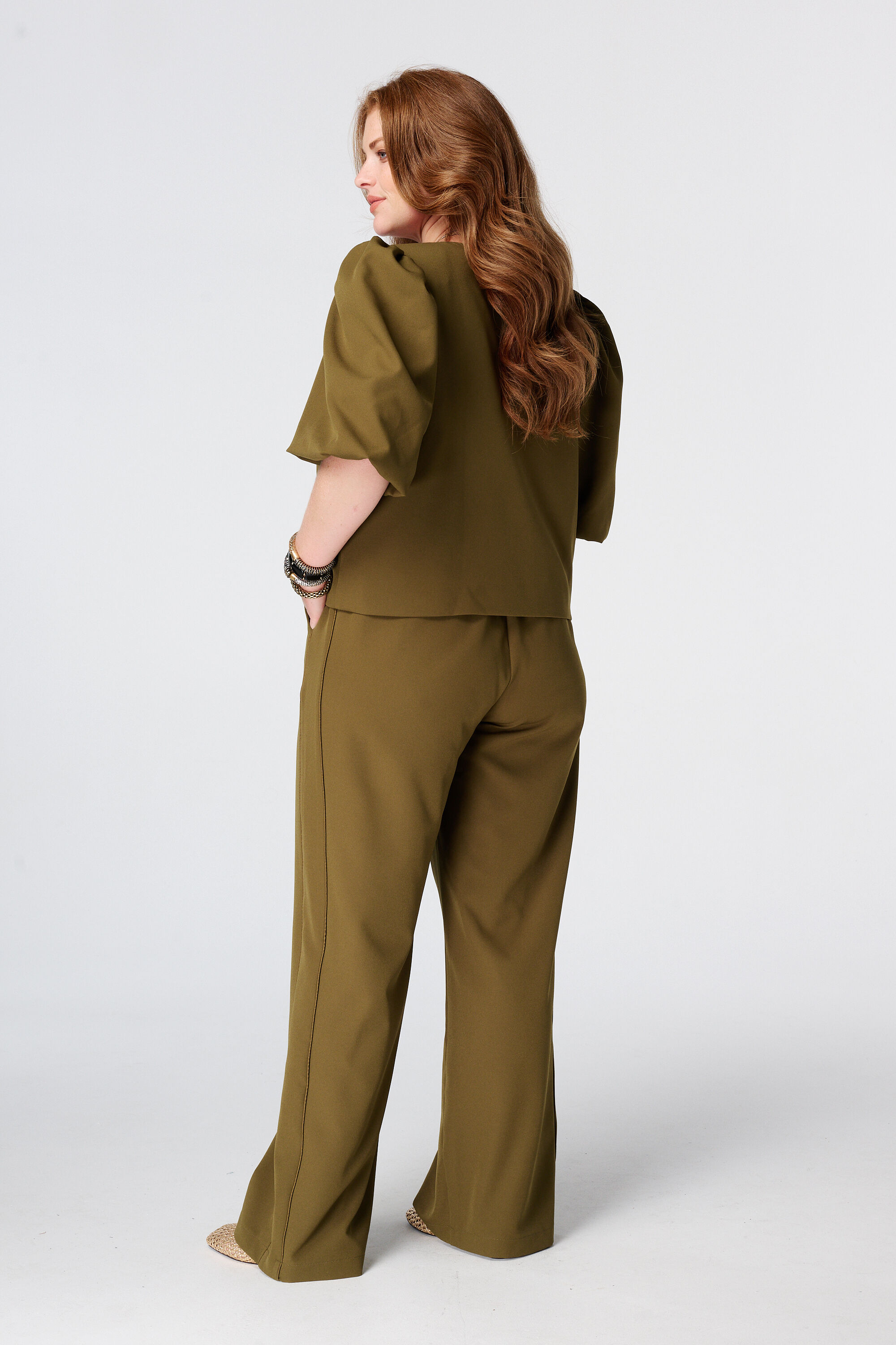 Wide-leg pantalon met zijstreep image number 3