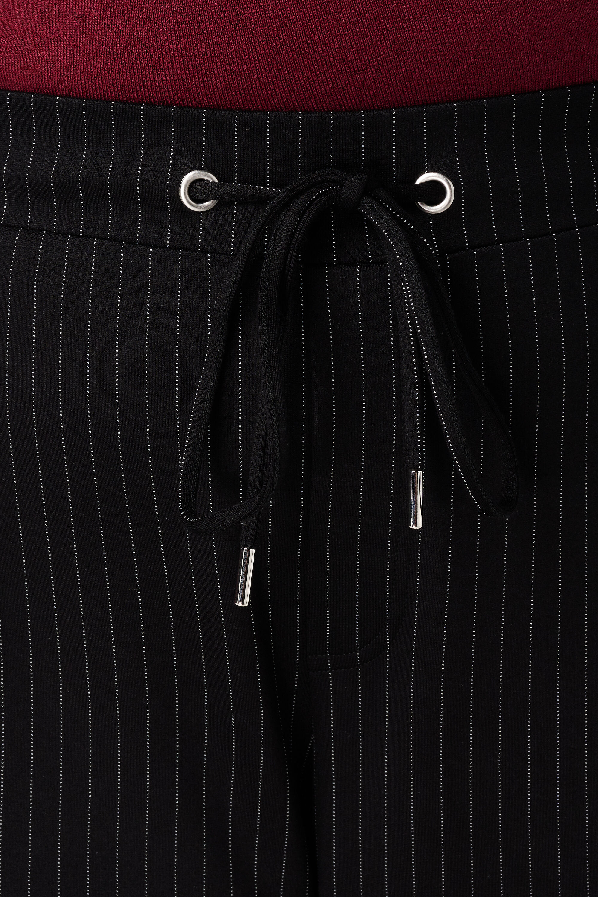 Broek met elastische taille en krijtstreep image number 4