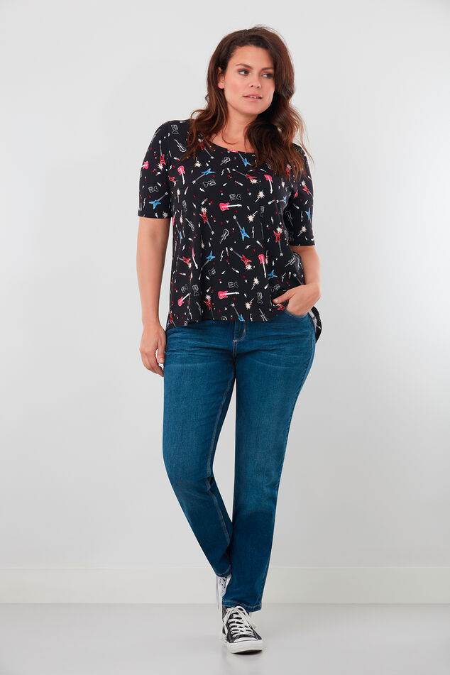 T-shirt met lange achterzijde image number 3