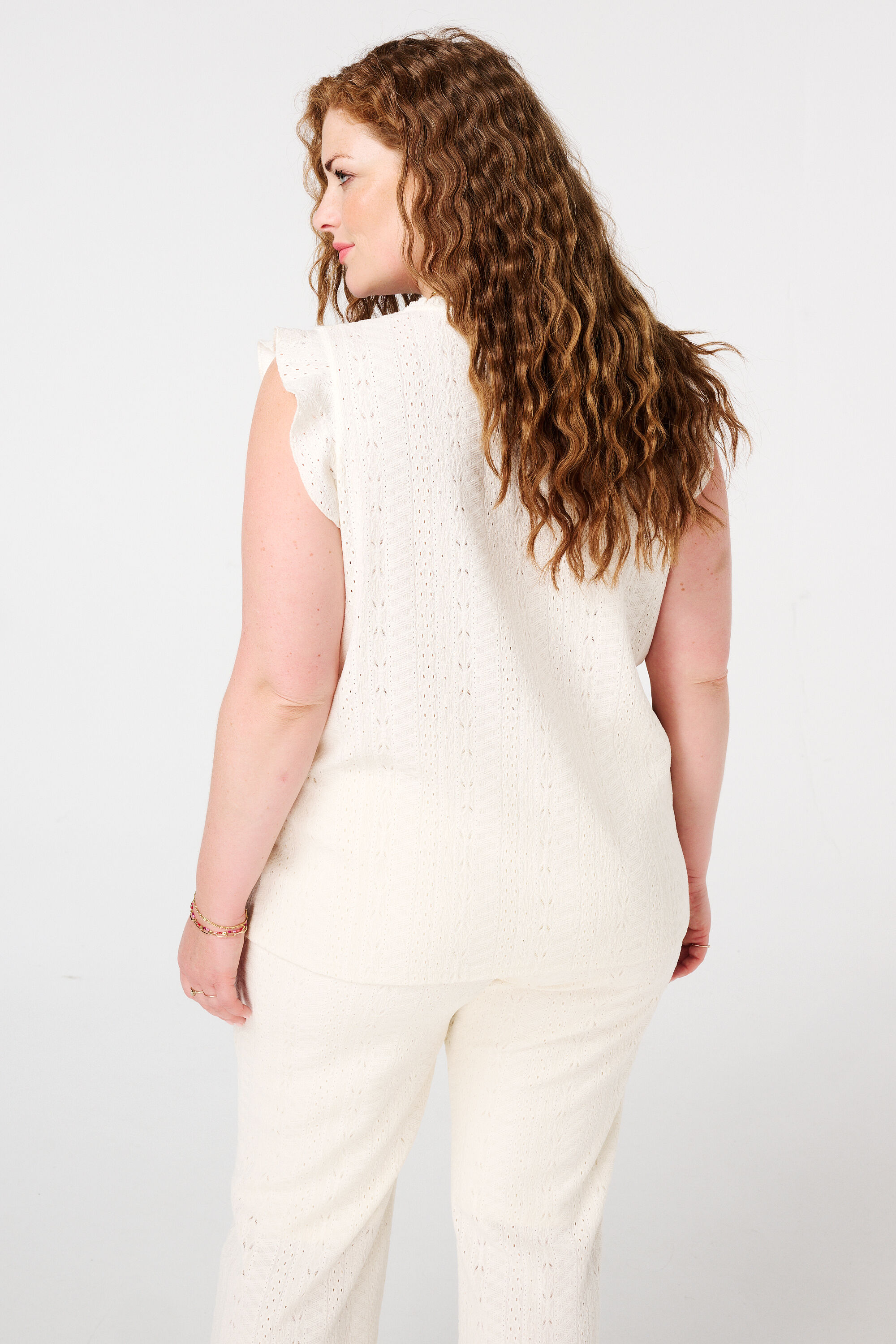 Broderie top met ruffle image number 3