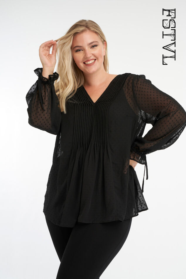 Transparante blouse met stipjes image number 0