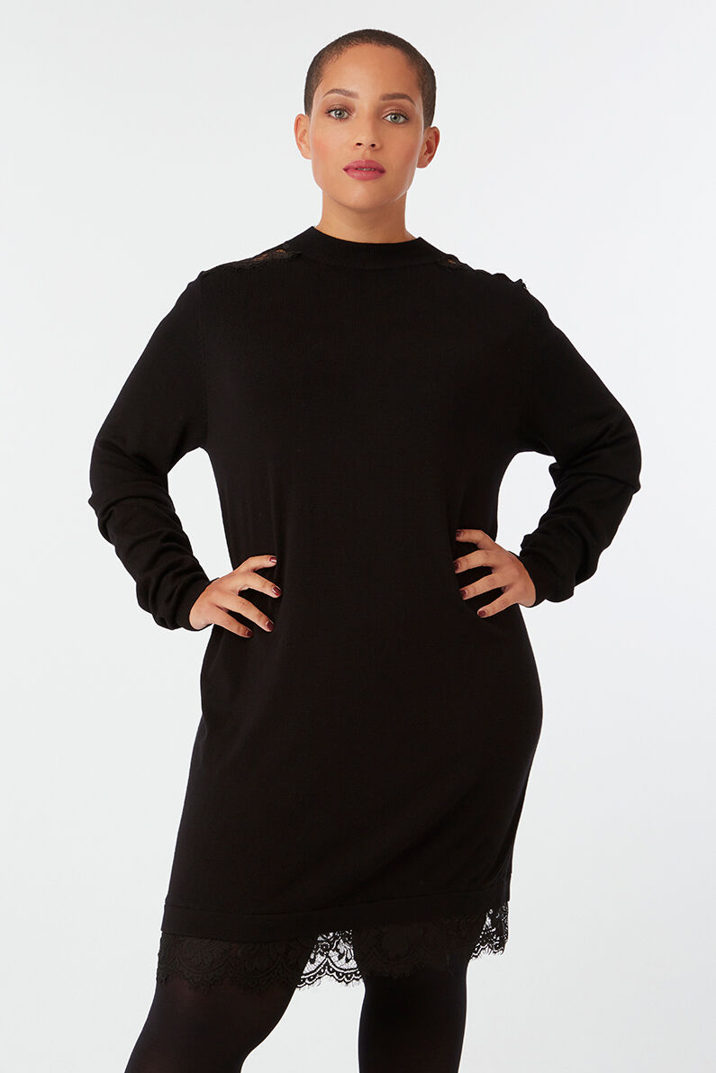 Gebreide jurk met kant image number 4