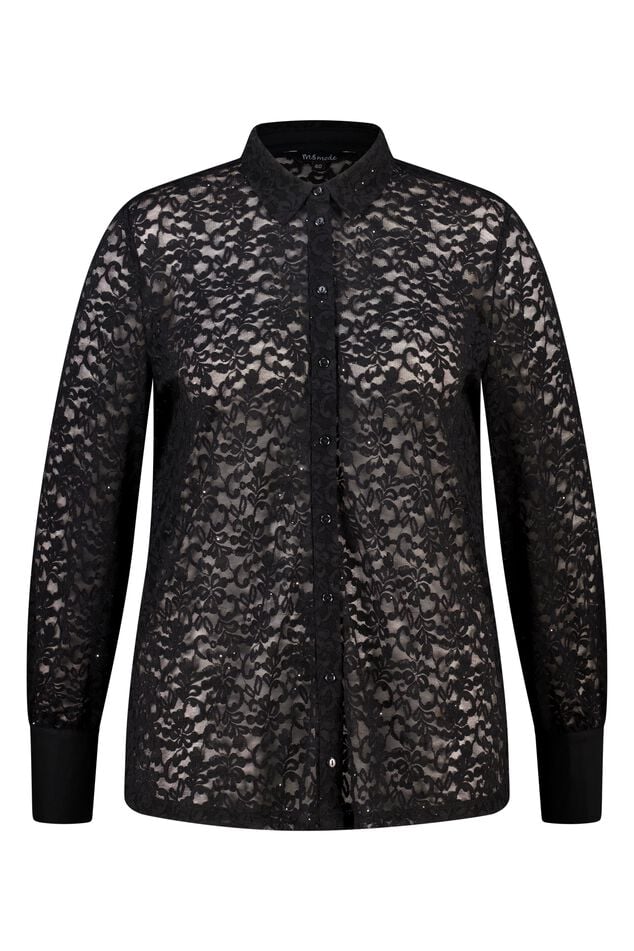 Top en jersey avec dentelle et paillettes image number 1