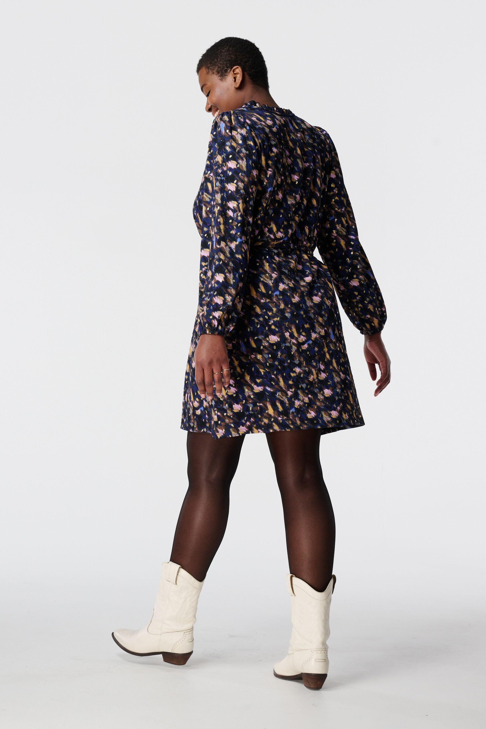 Femmes Robe aux details dores Multi Purple MS Mode