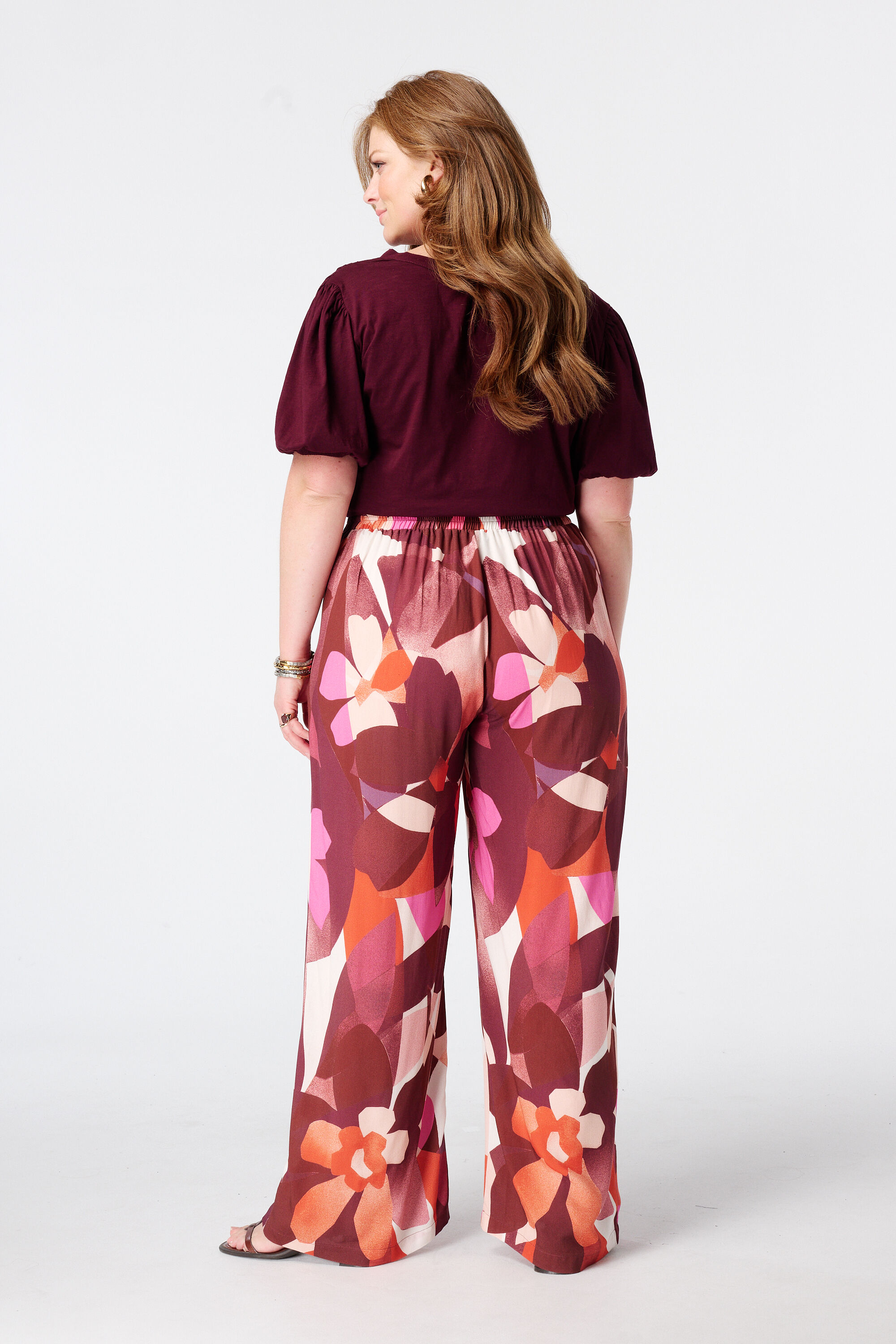 Pantalon wide leg &agrave; imprim&eacute; image number 3