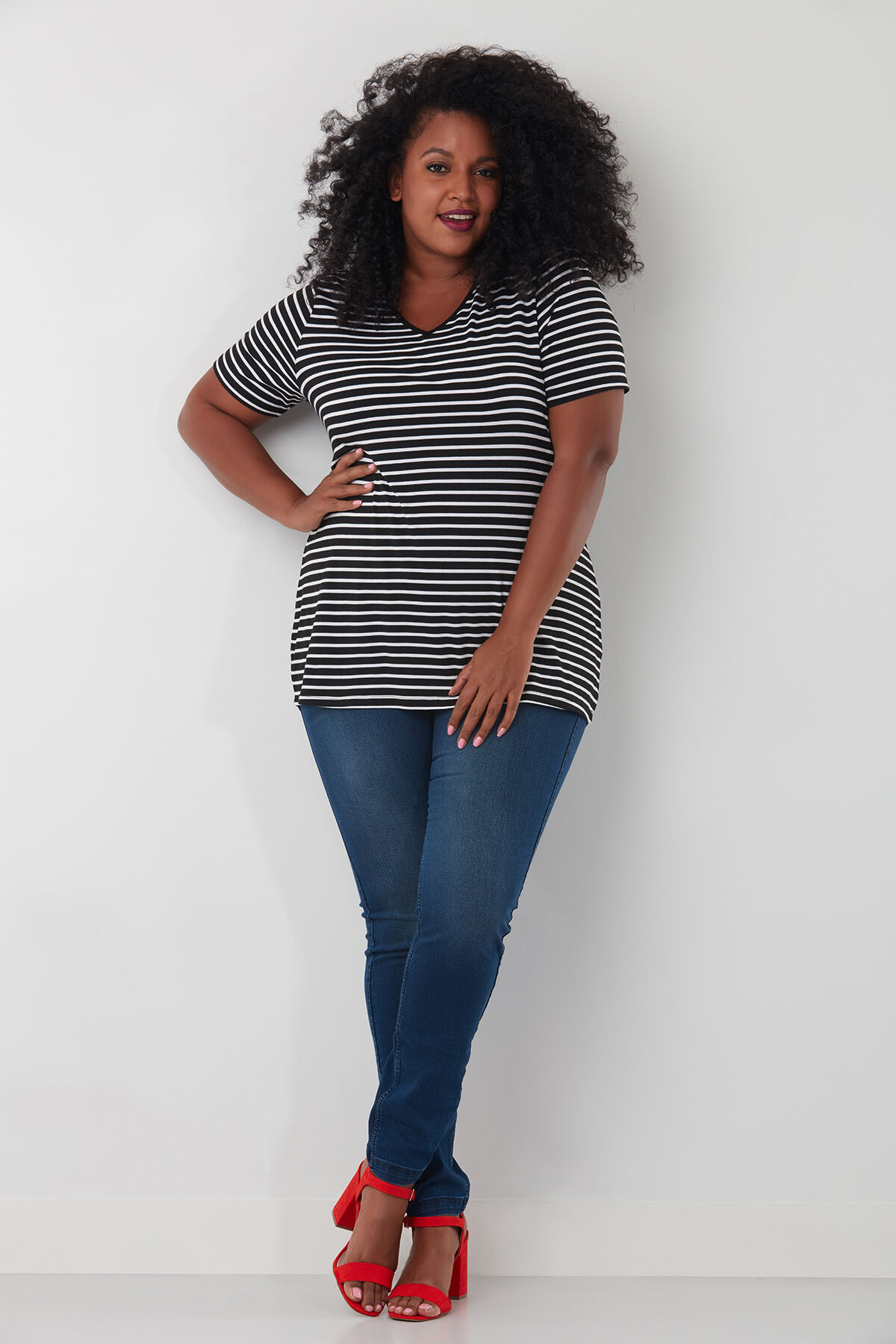 Slim fit denim tregging POPPY image number 4