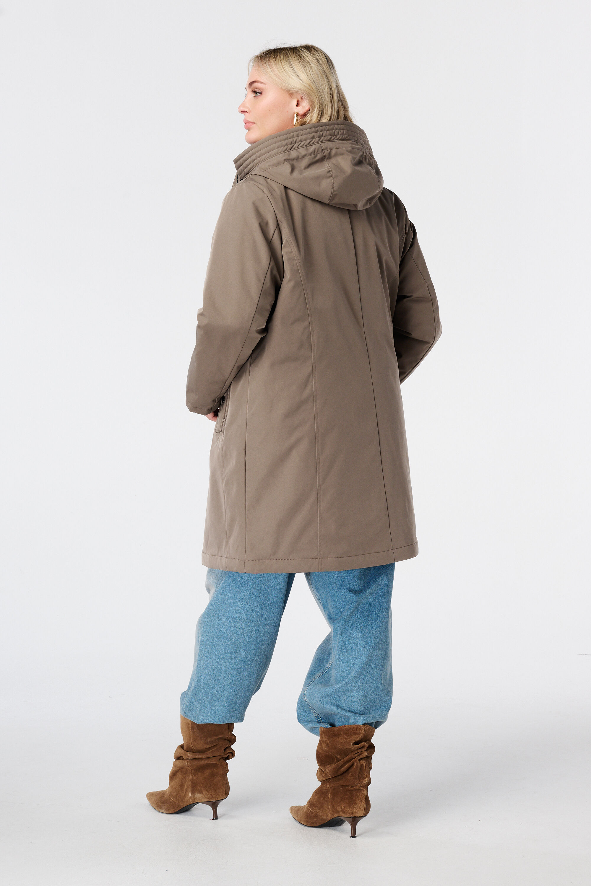 Manteau long doubl&eacute; avec capuche image number 3