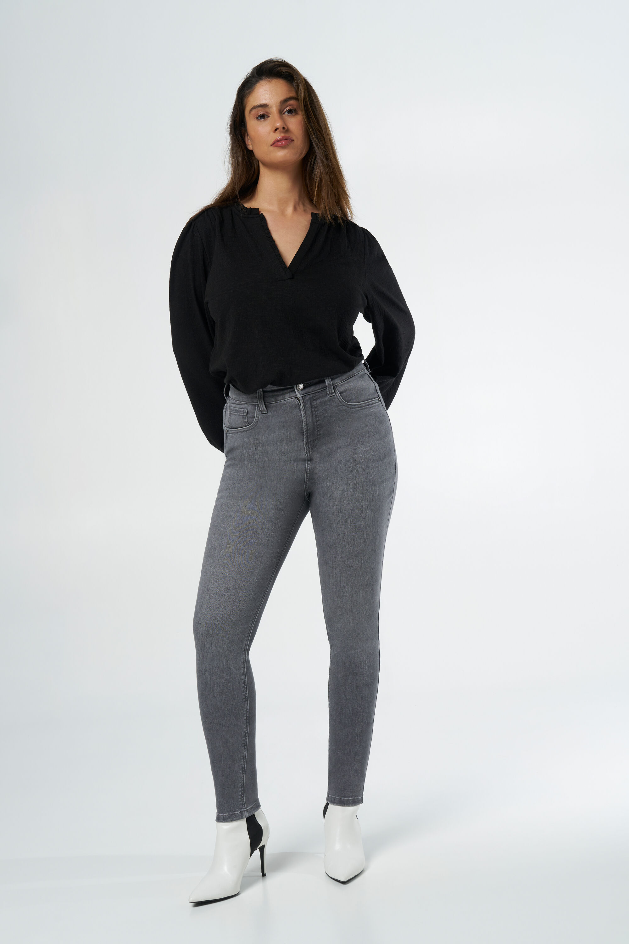 Pantalon skinny taille haute femme hot sale