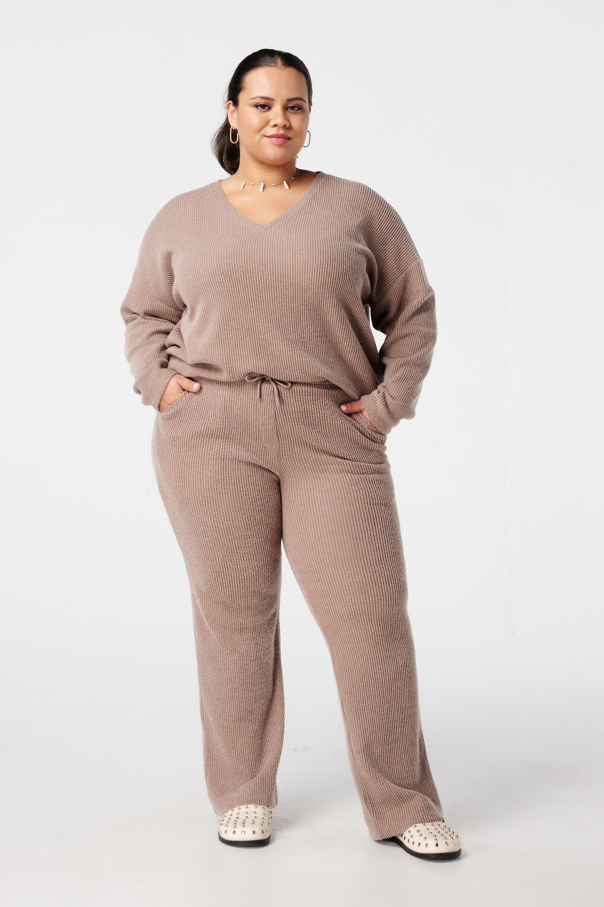 Pantalon droit &agrave; taille &eacute;lastique