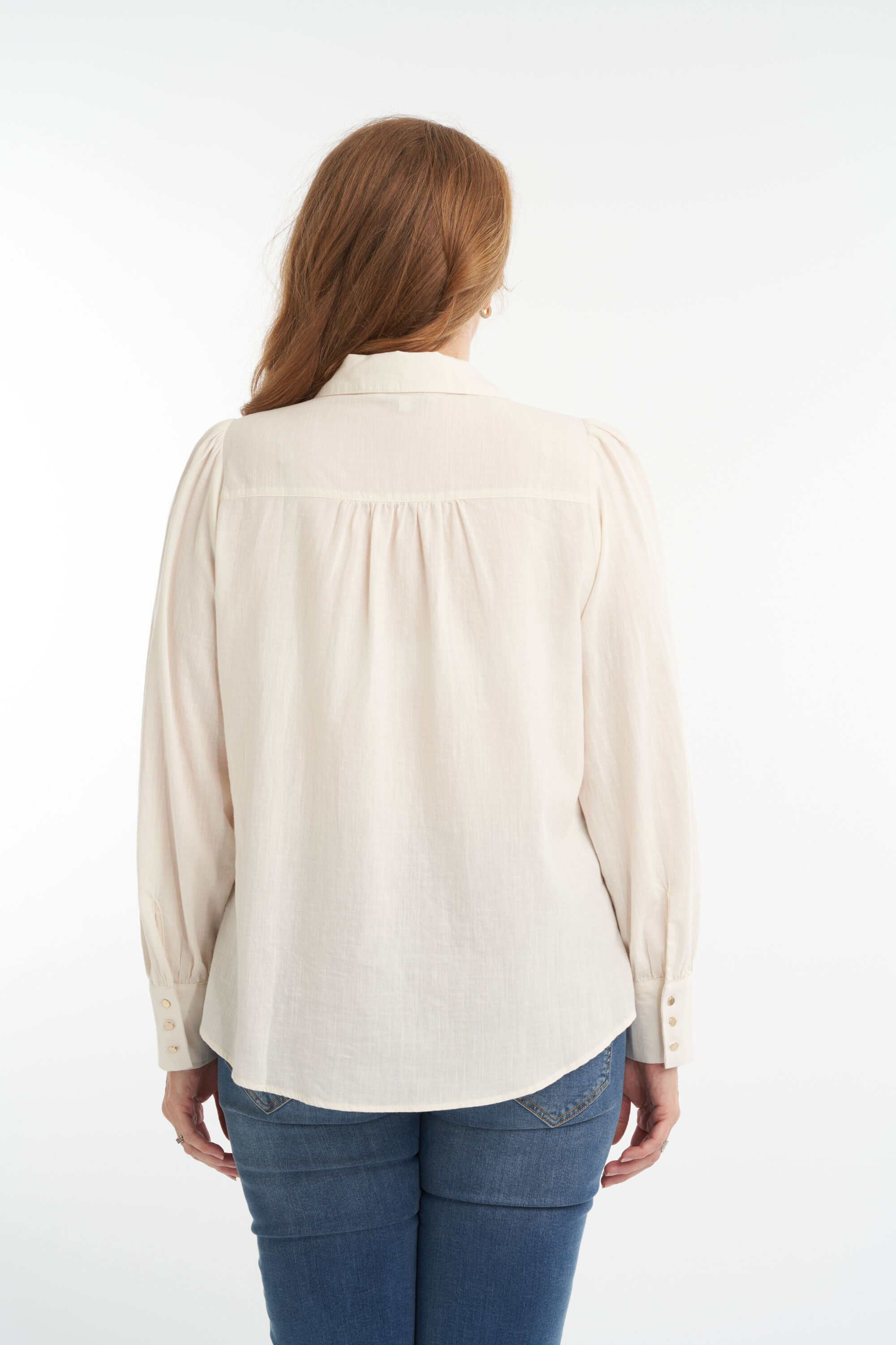 Blouse met pofmouwen image number 4