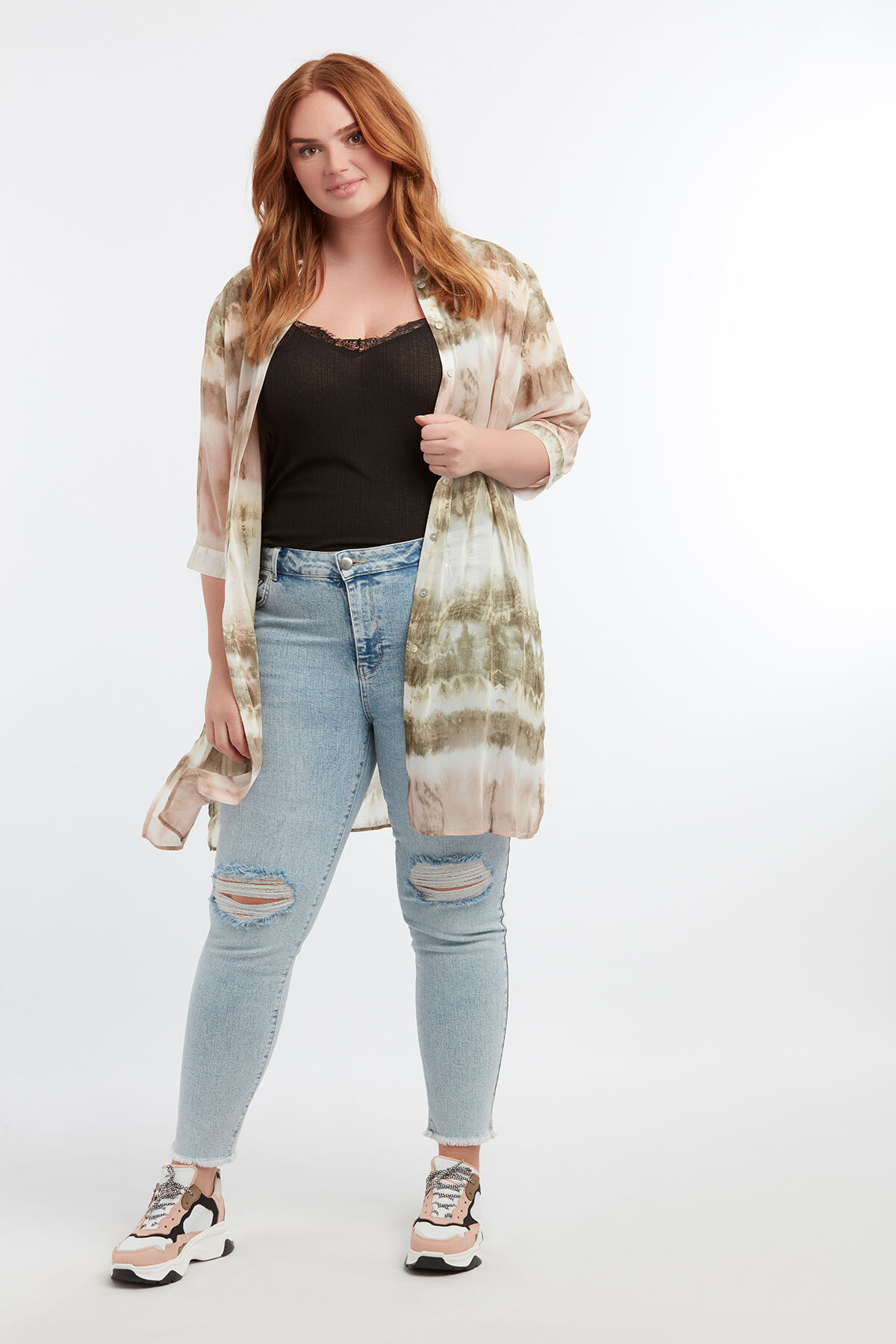 Mouwloze top met kant image number 6