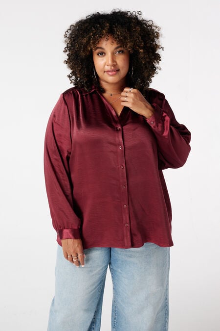 Blouse in satijnen look Blouse in satijnen look