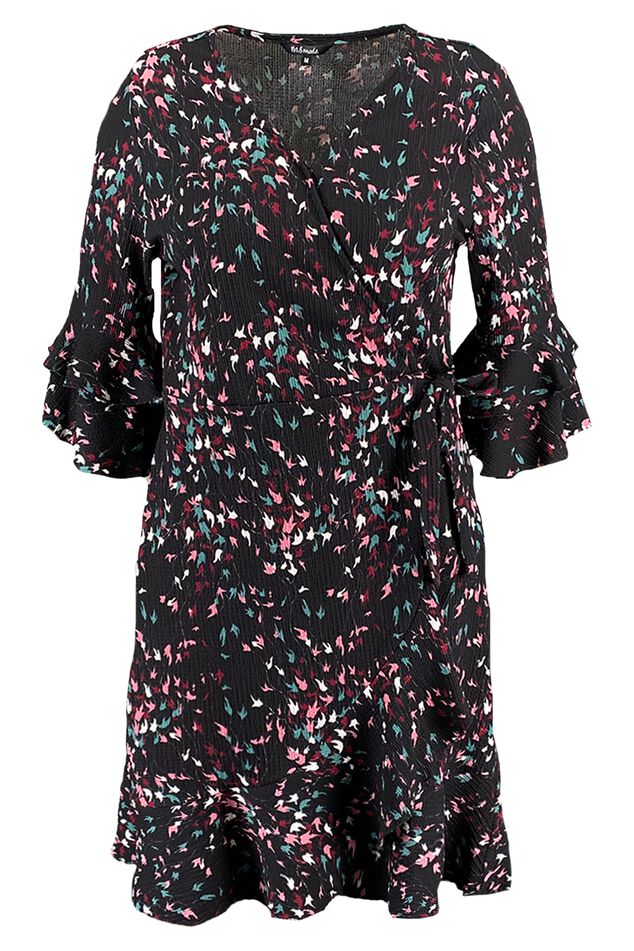 Overslag jurk met print image number 1