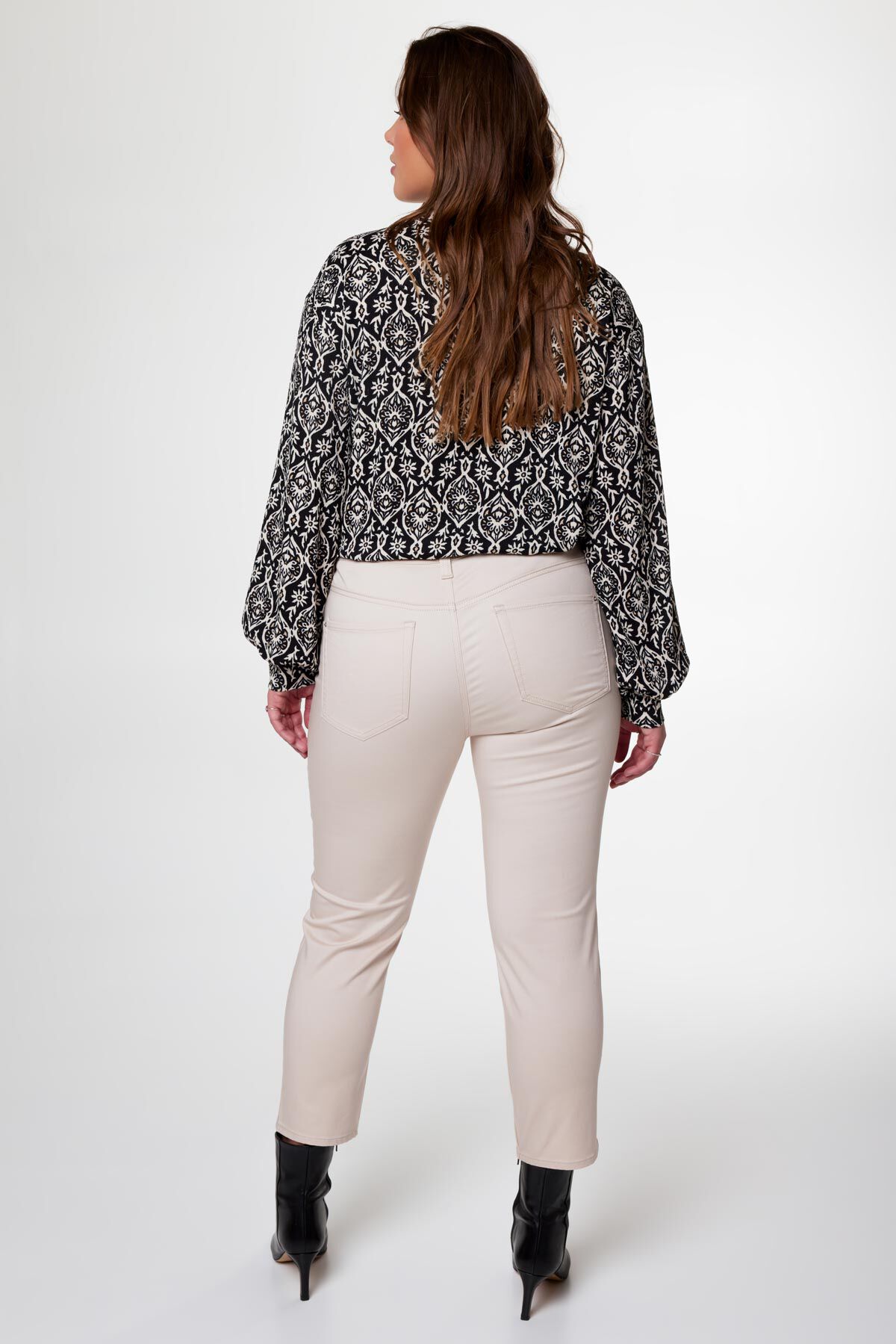 Cropped slim leg broek image number 3