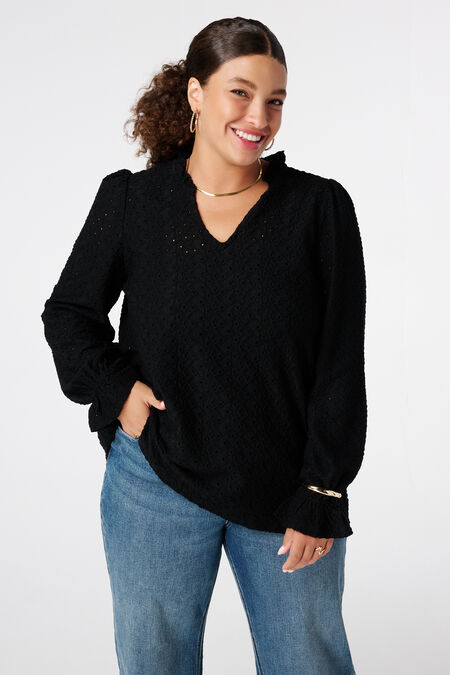 Top met broderie-details  Top met broderie-details
