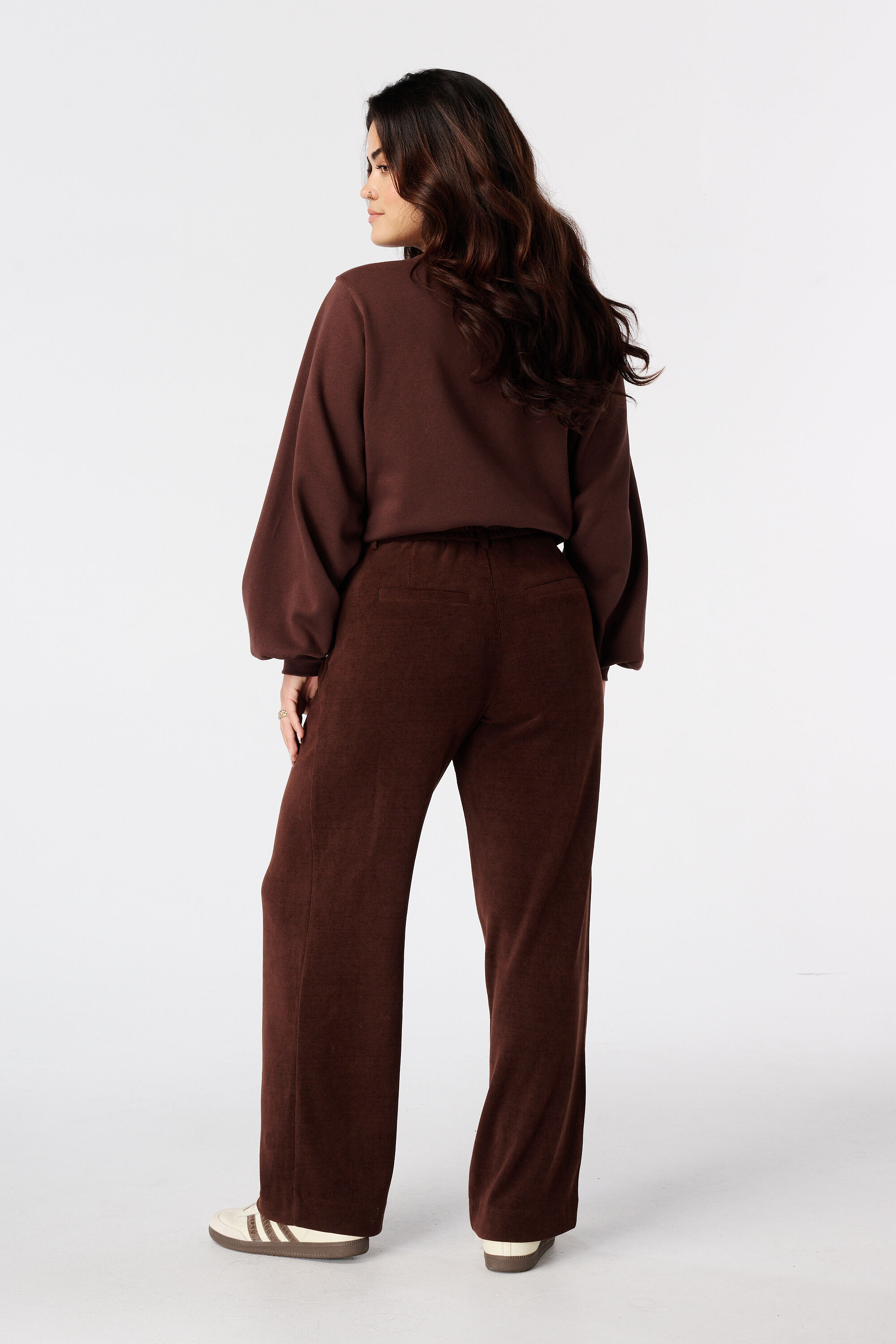 Corduroy wide leg broek image number 1