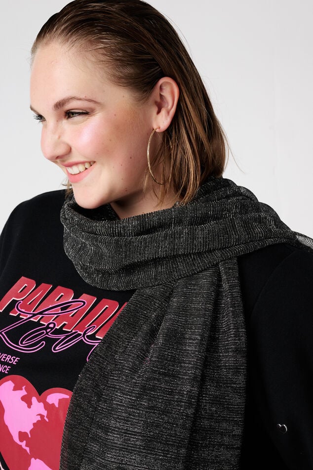 Plissé sjaaltje met lurex image number 2