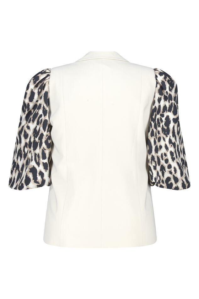 Blazer à imprimé panthère et manches bouffantes image number 2