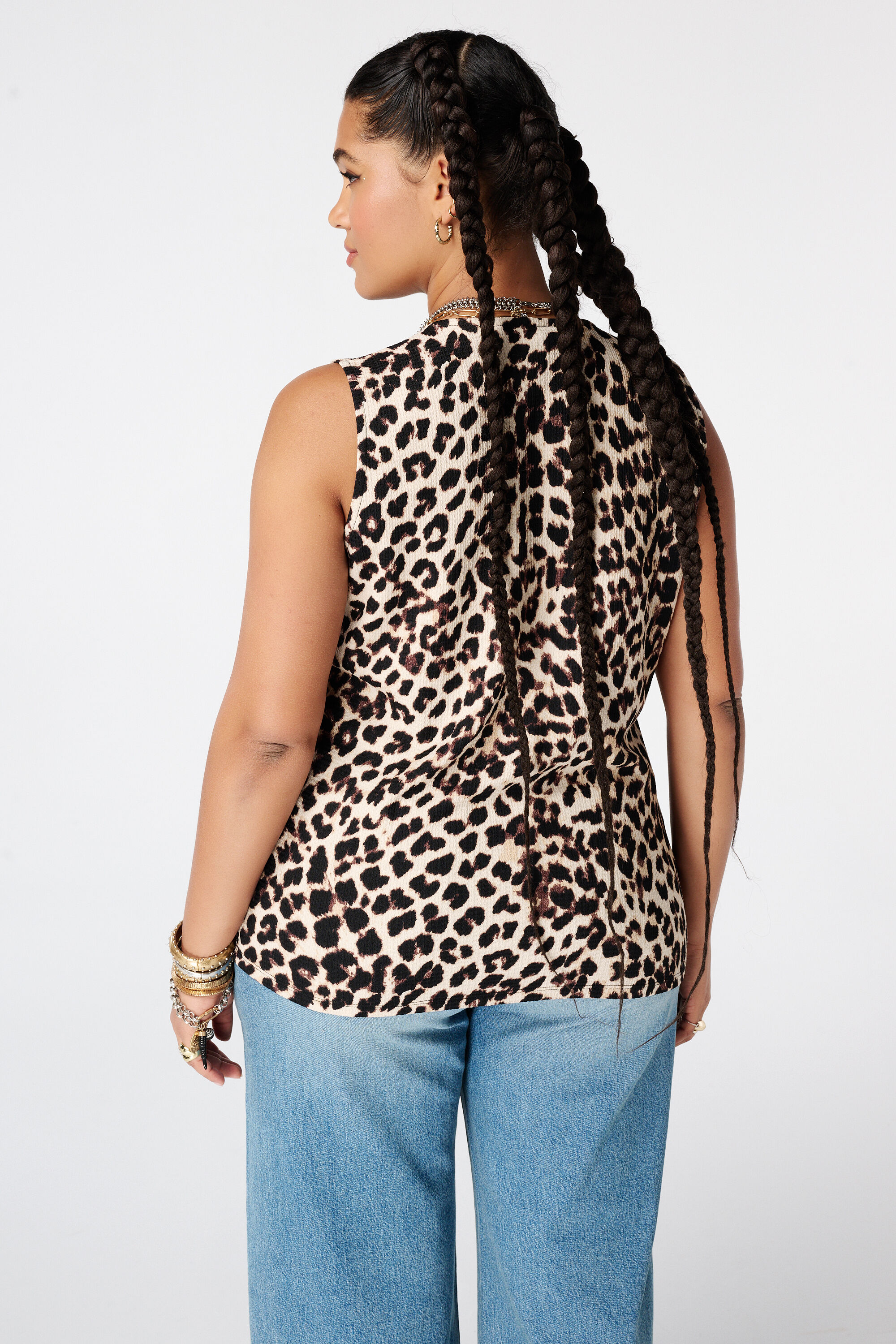 Mouwloze top met print image number 3