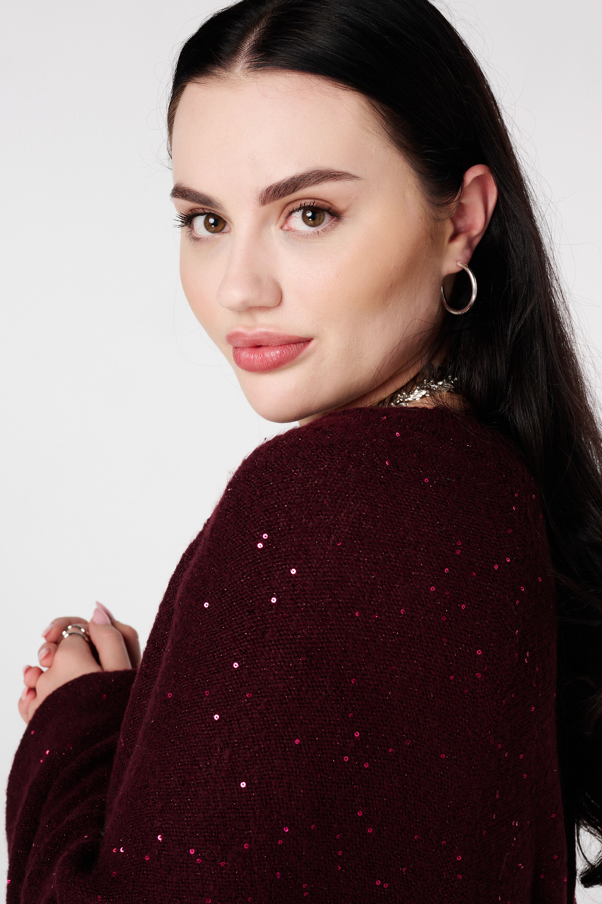 Tunique en maille avec paillettes et fil brillant image number 4