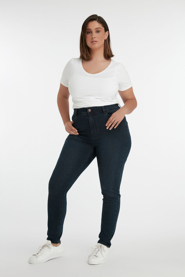 Skinny leg high waist jeans CHERRY image number 0