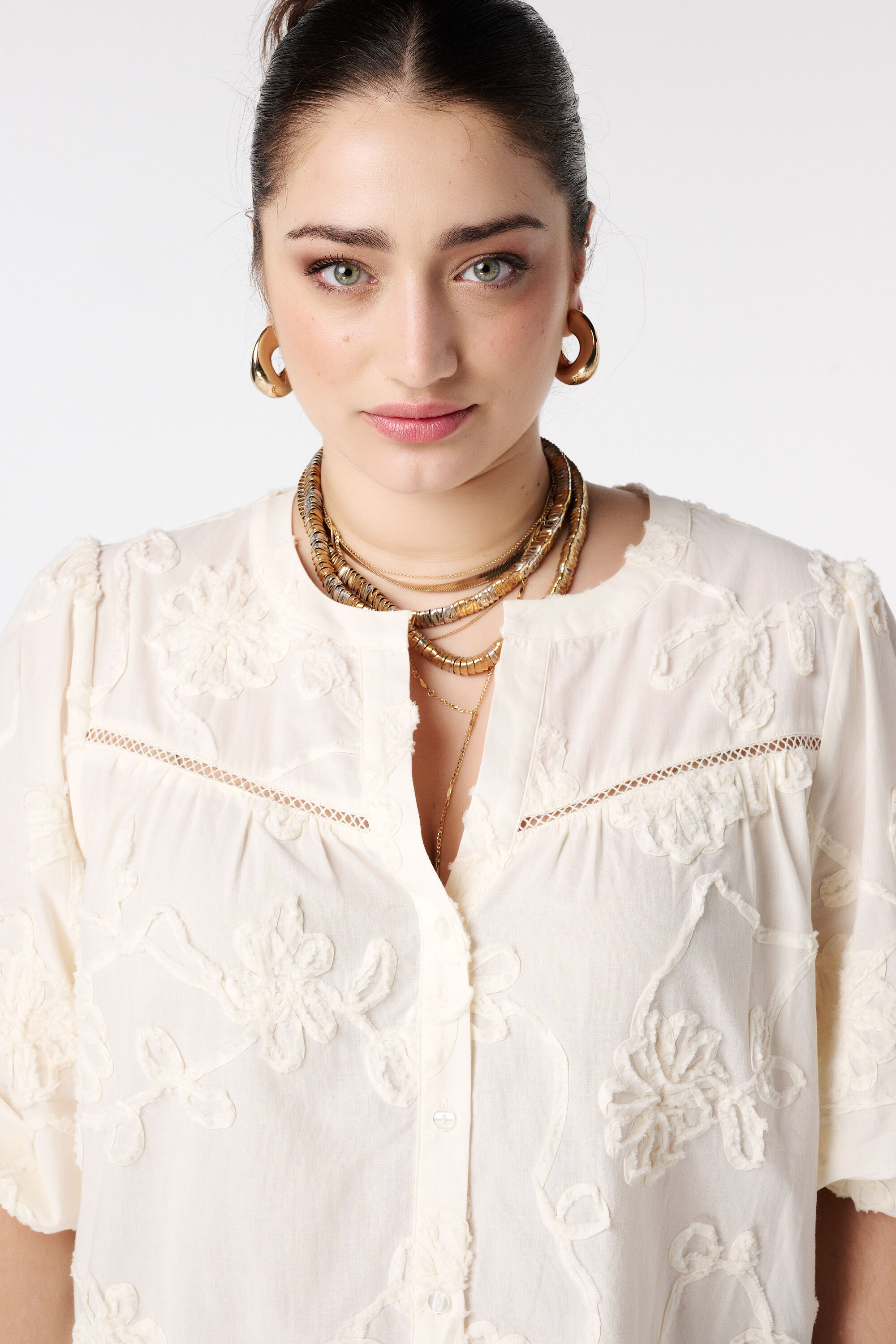 Blouse met geborduurde bloemen image number 4