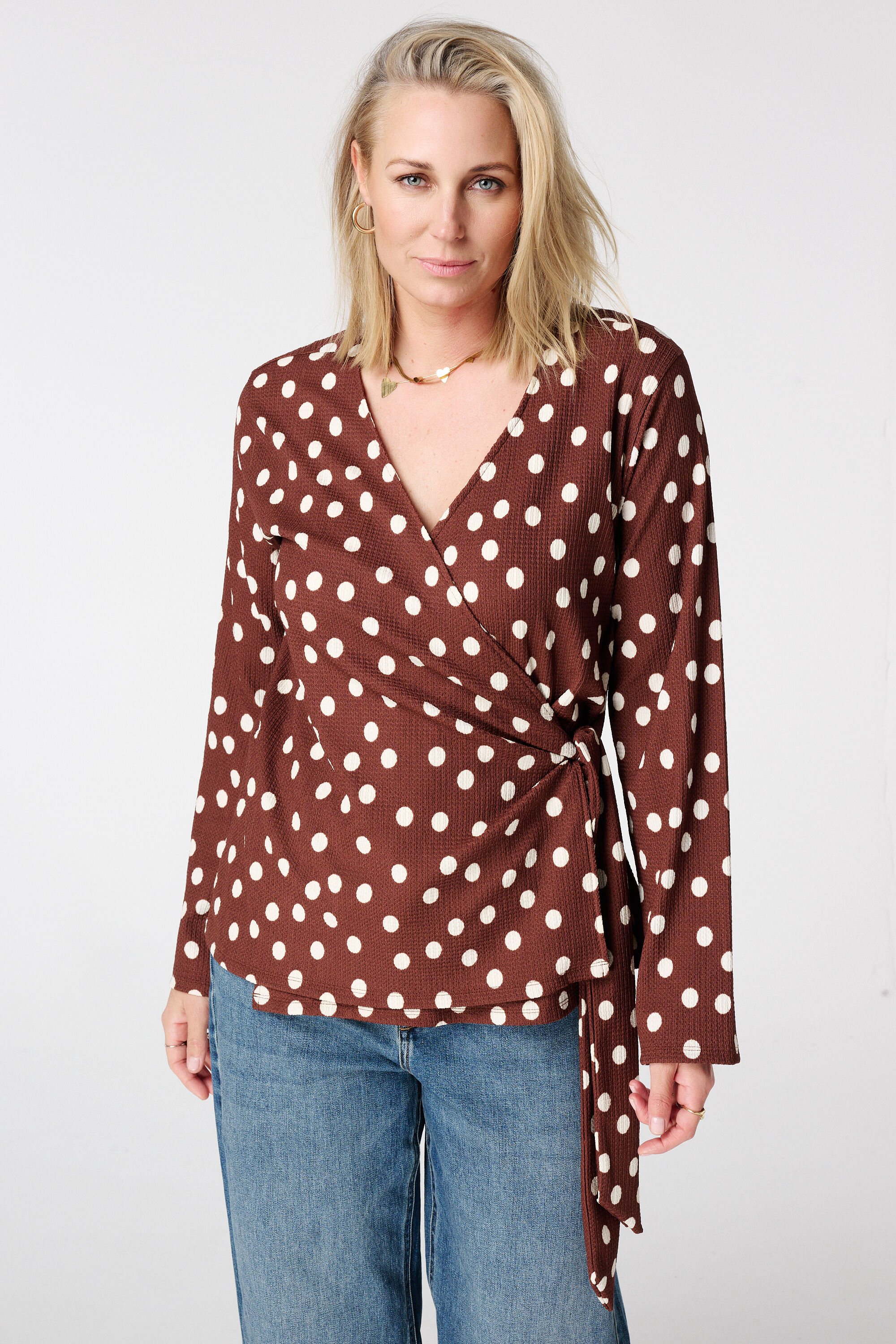 Polka dot overslag top