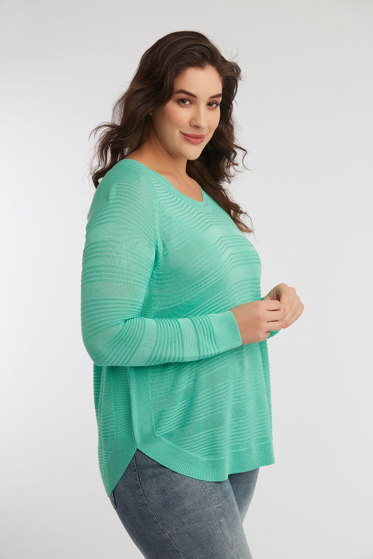 Dunne trui met ribpatroon image number 3