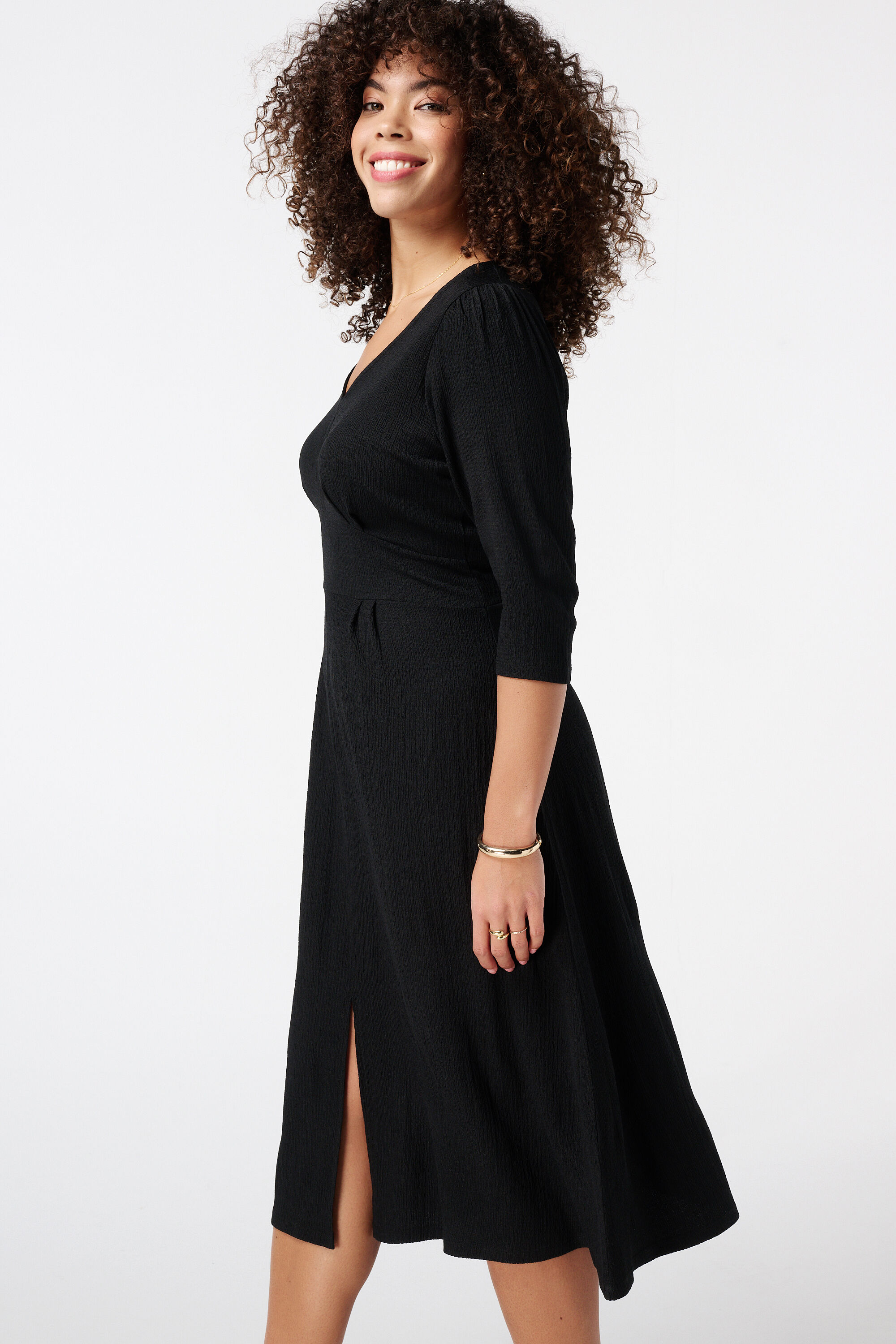 Midi jurk met structuur image number 4