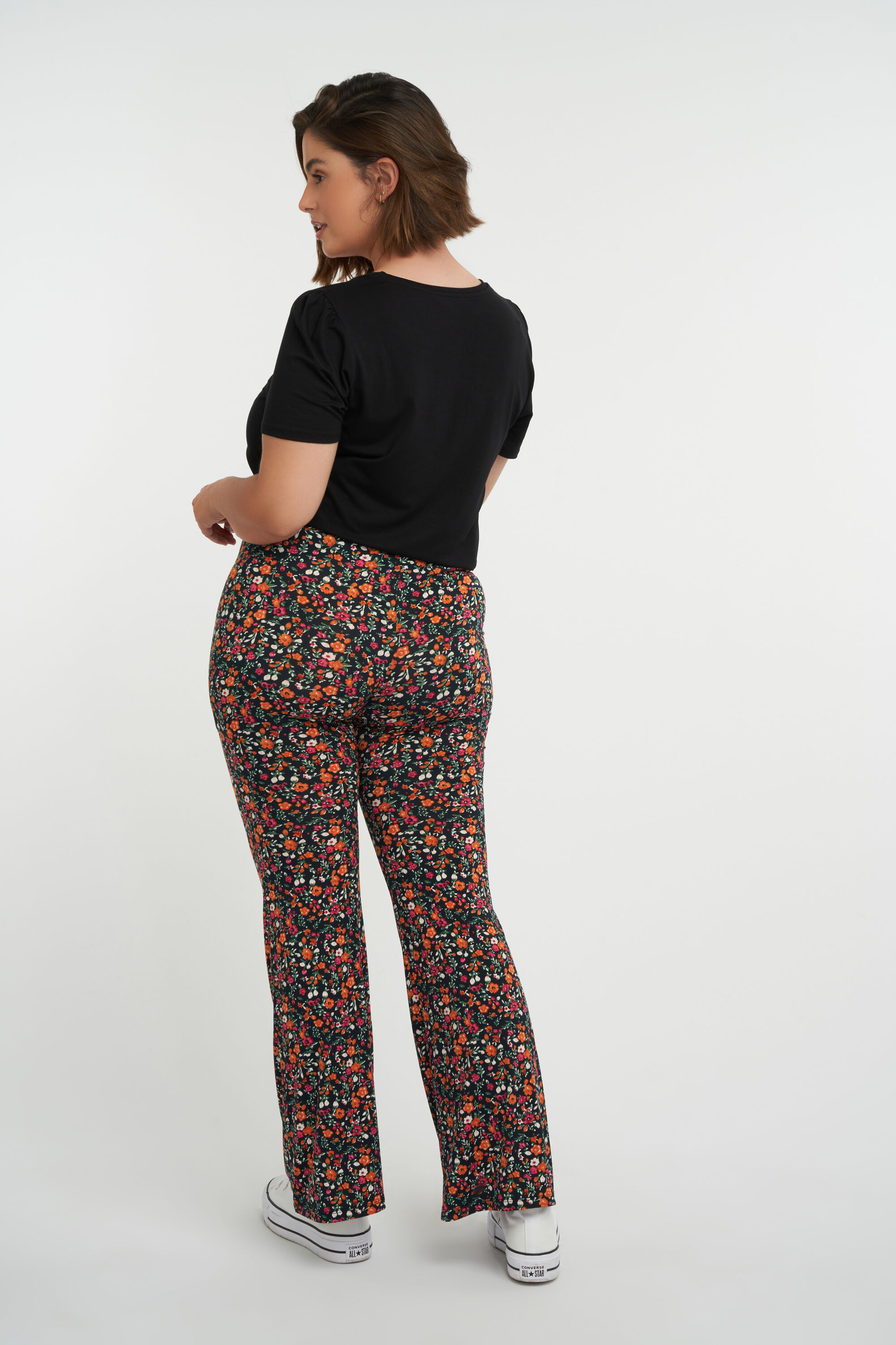 Flared legging met bloemenprint image number 4