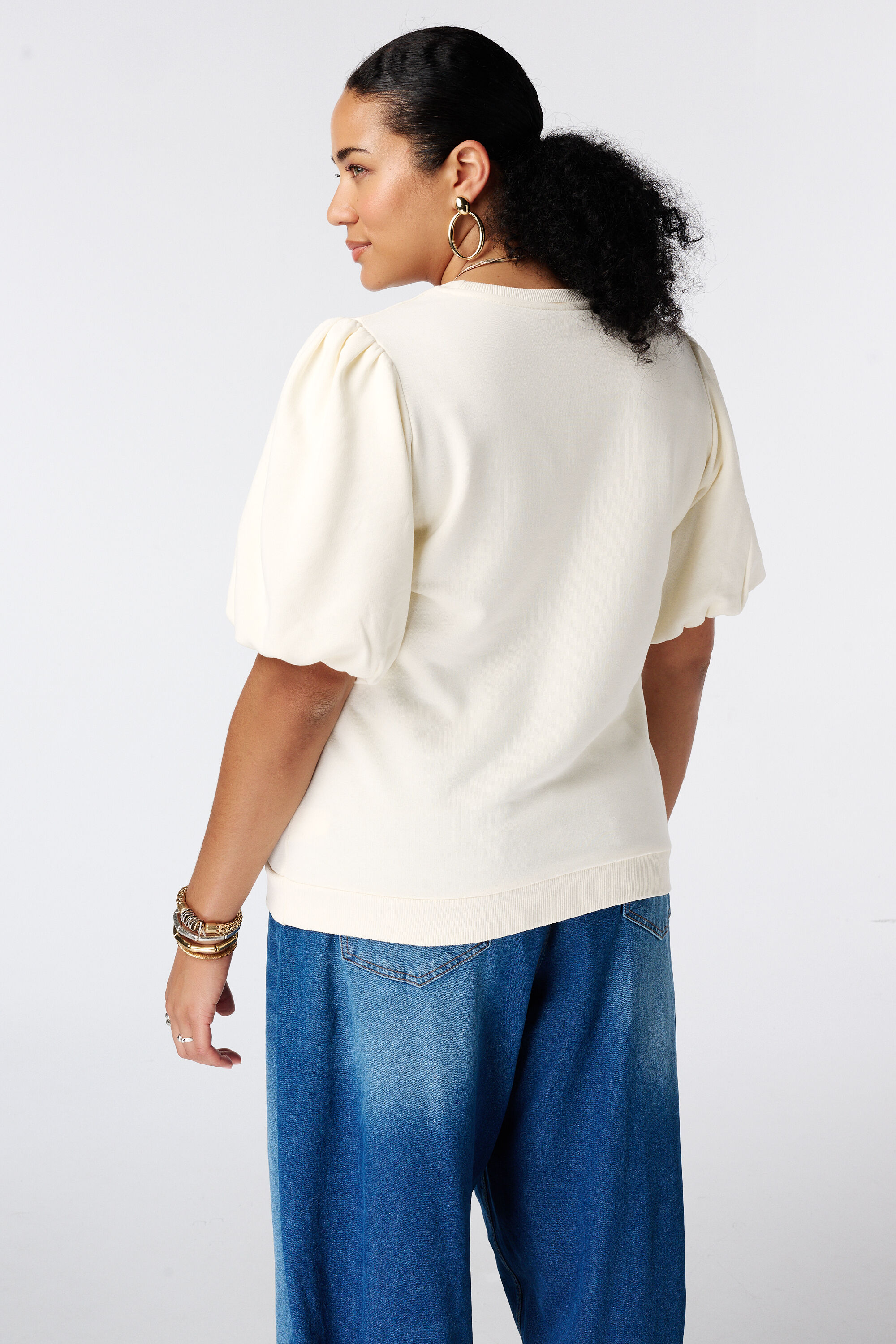 Sweater met korte pofmouwen image number 1