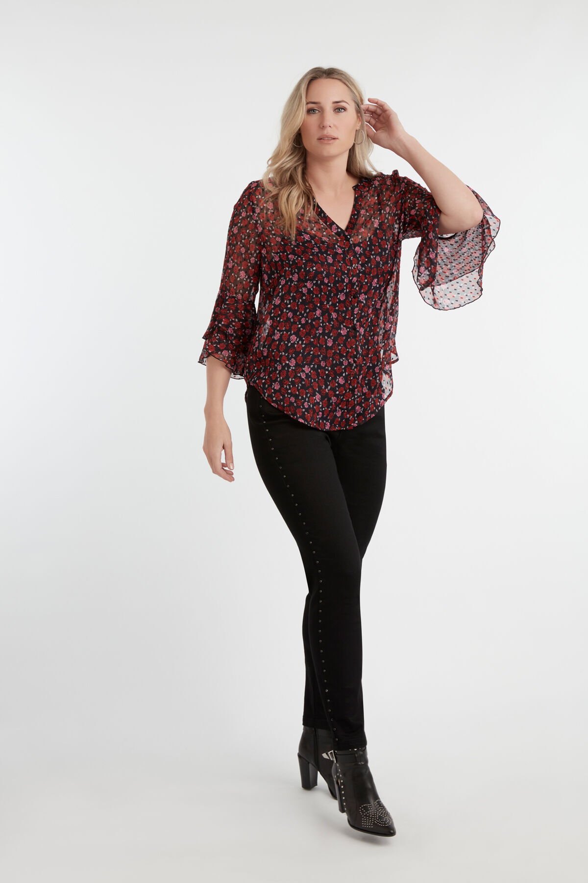 Bloemenblouse met volants image number 3