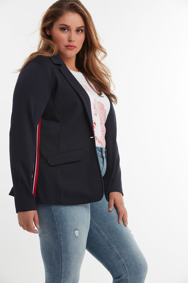 Blazer met gestreepte bies image number 0
