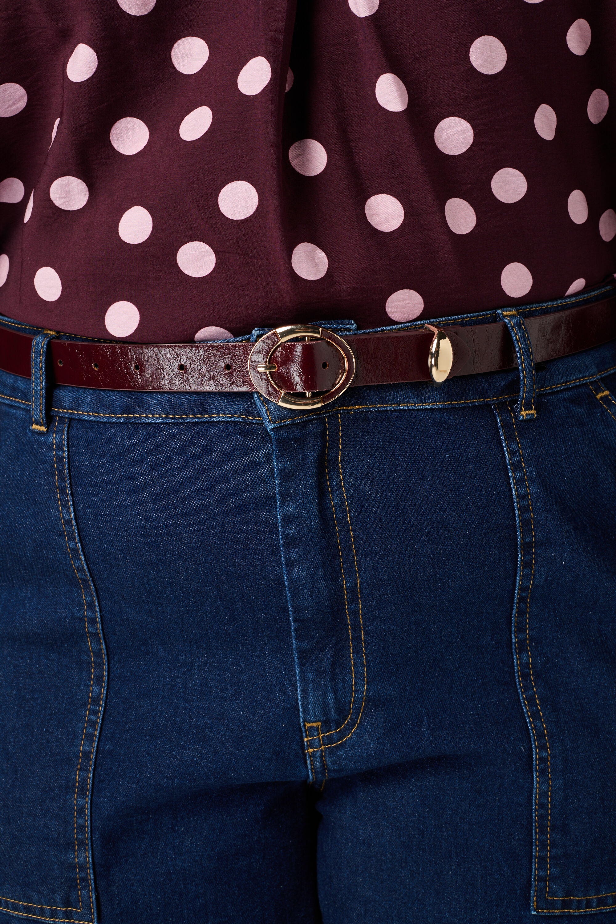 PU leren riem met gouden gesp