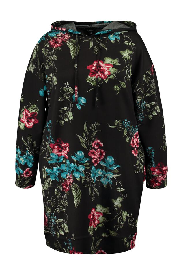 Sweater jurk met bloemenprint image number 2