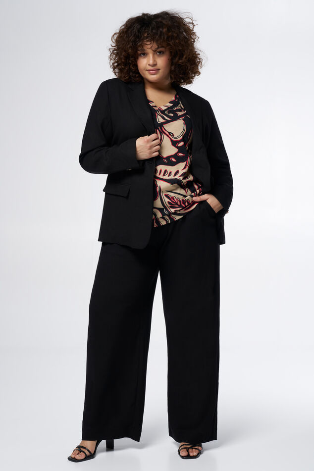 Rechtvallende blazer met linnen image number 5