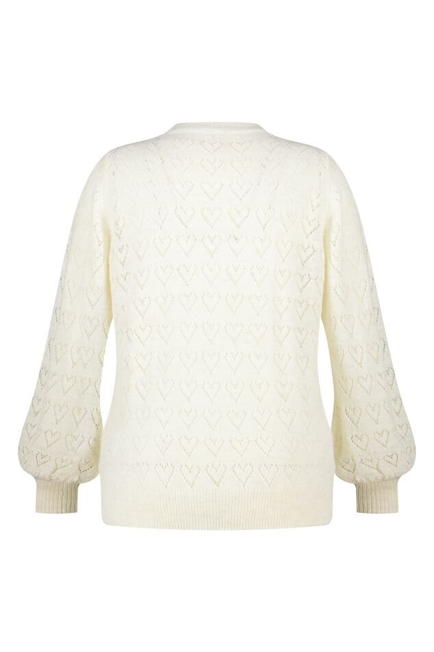 Ajour trui met hartjes patroon image number 2