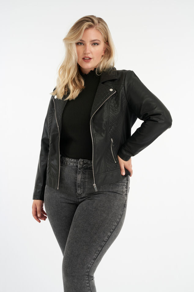 Veste motard en simili cuir image number 0