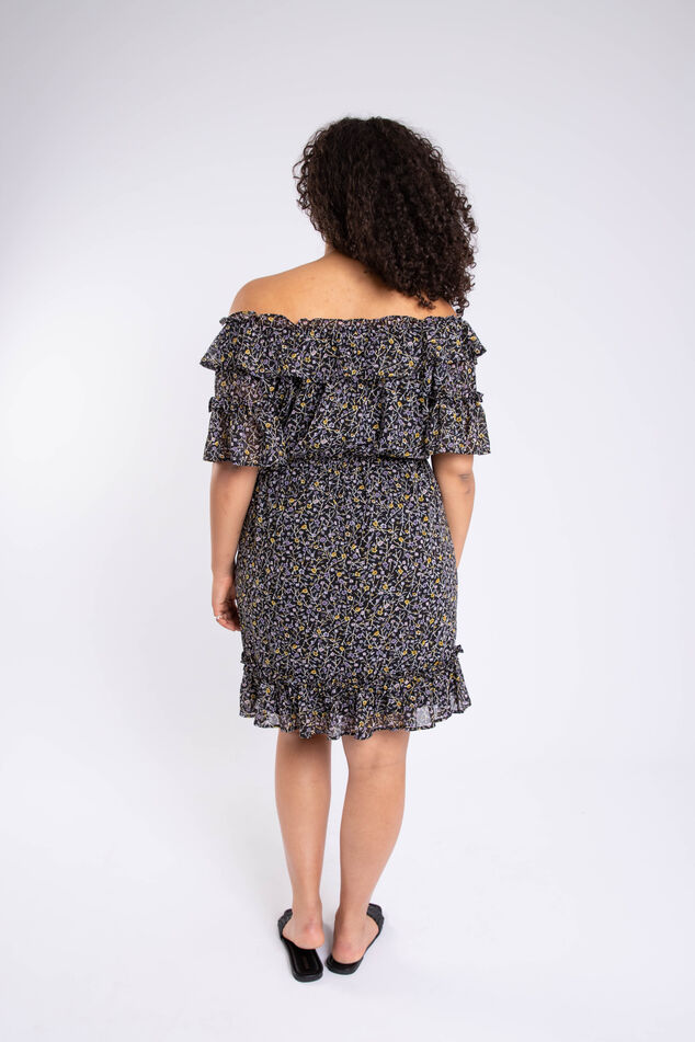 Robe à imprimé et à épaules dénudées image number 4